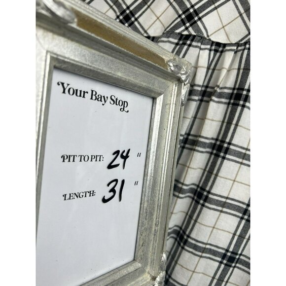 J Jill Blouse Top Size Large Plaid Flannel Button Down Oversized Long Sleeve - Picture 9 of 9